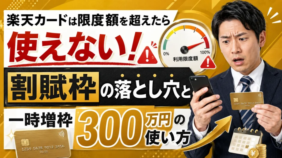 楽天カードは限度額を超えたら使えない！割賦枠の落とし穴と一時増枠300万円の使い方