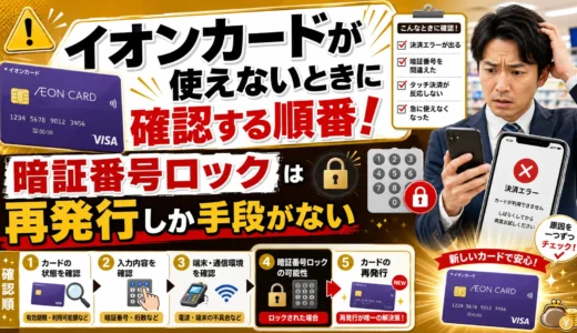 イオンカードが使えないときに確認する順番！暗証番号ロックは再発行しか手段がない